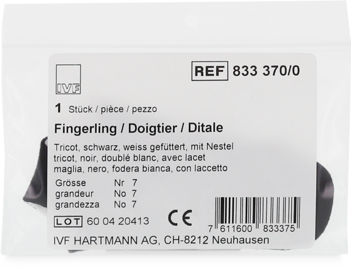 Produktbild IVF Hartmann Fingerling Tricot Grösse 3 schwarz (3)