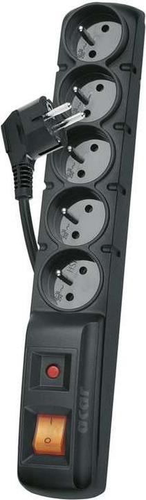 Productafbeelding Emos 1909050153 overspanningsbeveiliging zwart 5 stopcontact(en) (5x, CEE 7/5, 1.50 m)