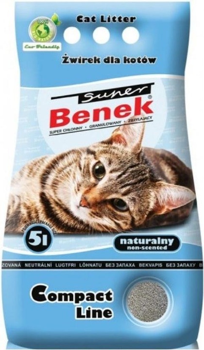 Actual product image Super Benek Certech Compact Natural - Cat Litter Clumping 5 l (Clumping, 4.90 kg)
