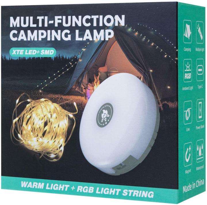 Produktbild FTM Campinglampe RGB mit Powerbank