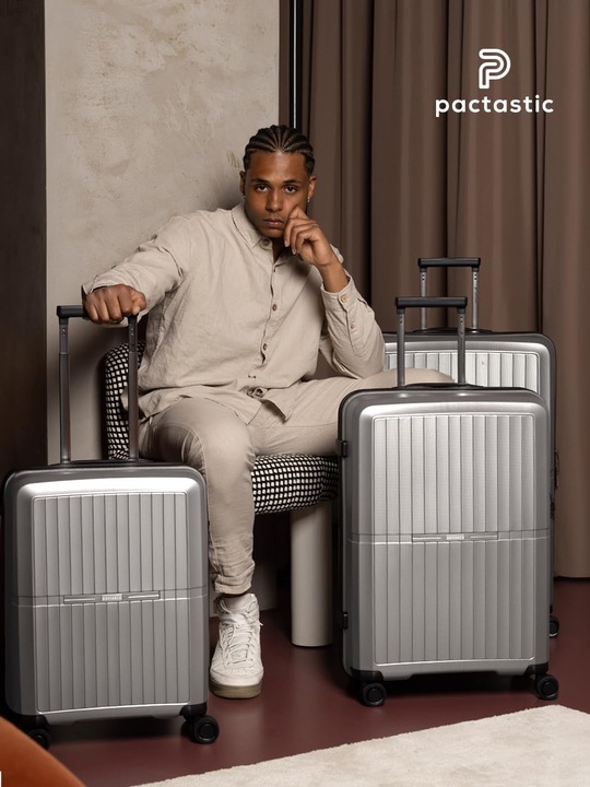 Actual product image Pactastic Collection 01 4-wheel suitcase set, 3 pieces, with stretch fold (221 l, XL (from 140l))