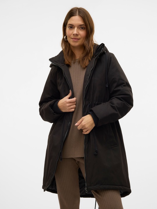 Actual product image Mamalicious Hood with drawstring ribbed cuffs Coat jacket (S)
