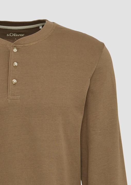 Produktbild S.Oliver T-Shirt Langarmshirt mit Henleyausschnitt und Ärmel-Bündchen (L)