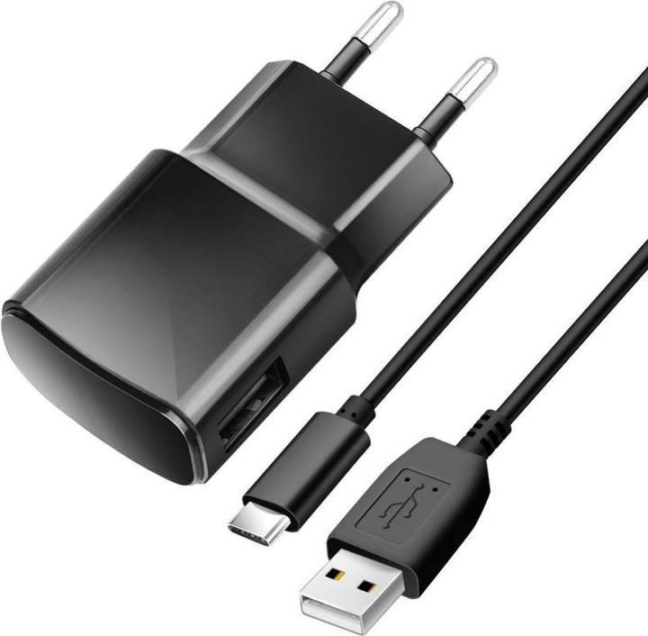 Actual product image Cable Blue Star BLUE STAR travel charger 2A 10W USB A + cable USB A to Type C TFK-TC-1100B black (10 W)