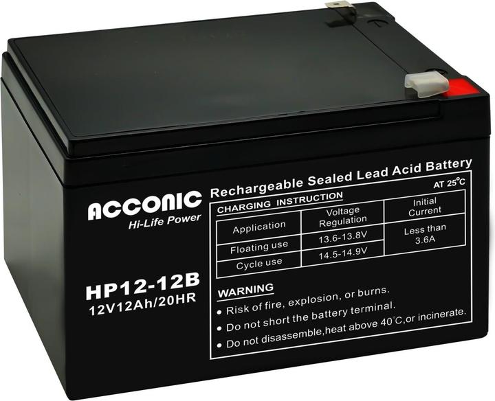 Acconic HP12-12B Hi-Life Power AGM 12V 12Ah USV-Batterie (12 V, 12 Ah)