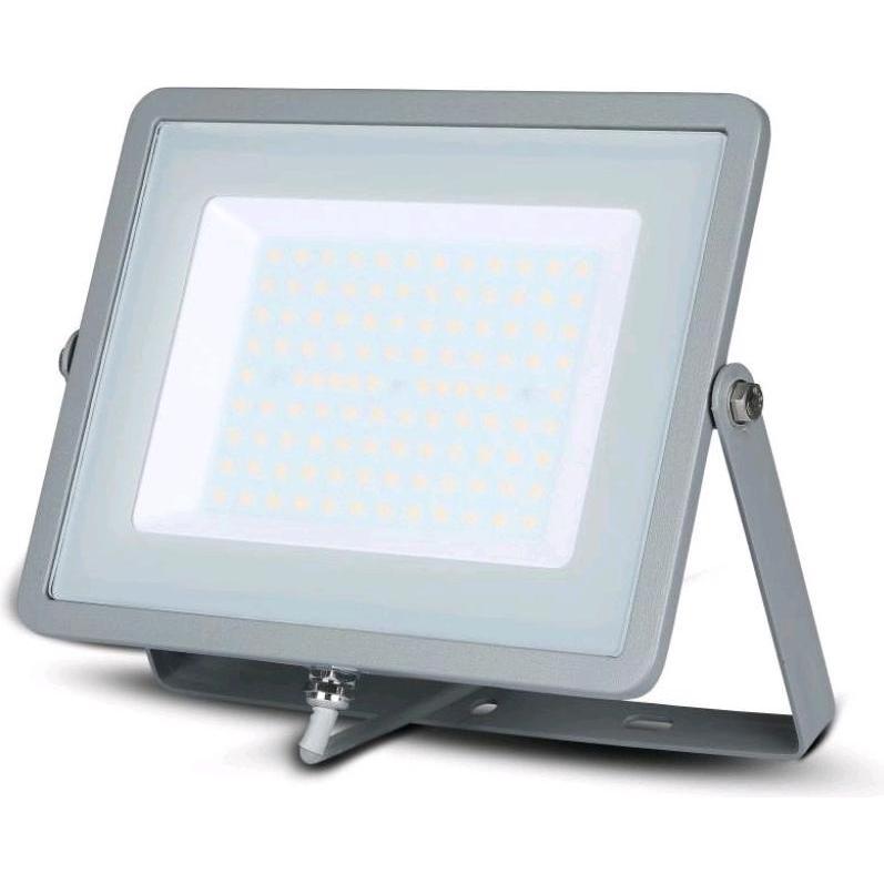 V-TAC, Fassadenbeleuchtung, VT100G 100W LED FlutlichtScheinwerfer SMD SAMSUNG Chip Grau Gehäuse 4000K (8000 lm, IP65)