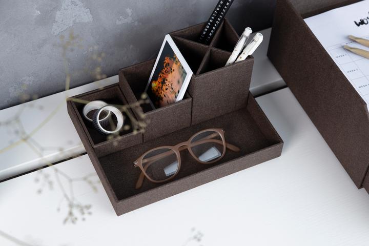 Image du produit Bigso BOX OF SWEDEN Stifteköcher Set Lena 7974C4801 Leinen, 4-teilig, braun