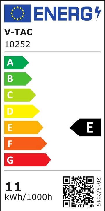 Label énergétique V-TAC VT42010 Spot magnétique LED sur rail10W, 3000K, noir, E (3400 lm)