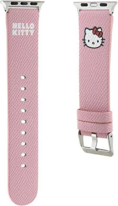 Actual product image Hello Kitty Pasek HKAWMPGKHP Apple Watch 38/40/41mm różowy/pink strap Kitty Head (Eco-friendly leather, ecological leather, Leather, Leatherette, Silicone, Stainless steel)
