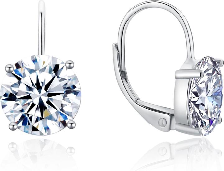 Actual product image Moiss Gentle silver earrings with clear zircons E0000673. E0000674 - Dimension: 1.5 x 0.9 cm