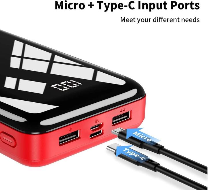 Actual product image Bextoo Powerbank 30000mAh, Red (27000 mAh, 22.50 W, 22.50 Wh)
