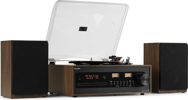 Audizio Platenspeler met speakers - Boston platenspeler Bluetooth, CD speler en DAB