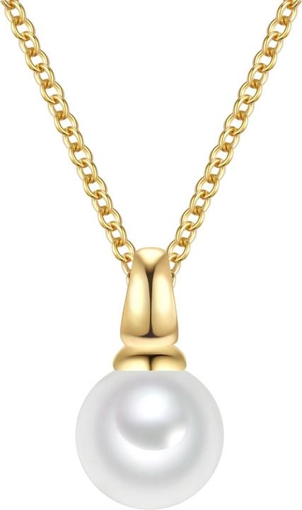 Immagine prodotto Rafaela Donata Kette mit Anhänger Sterling Silber gelbgold Muschelkernperle weiss - 38616 (Argento 100%)
