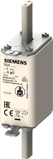 Actual product image Siemens N fuse link NH0 A gG Un AC Un DC (40 A)