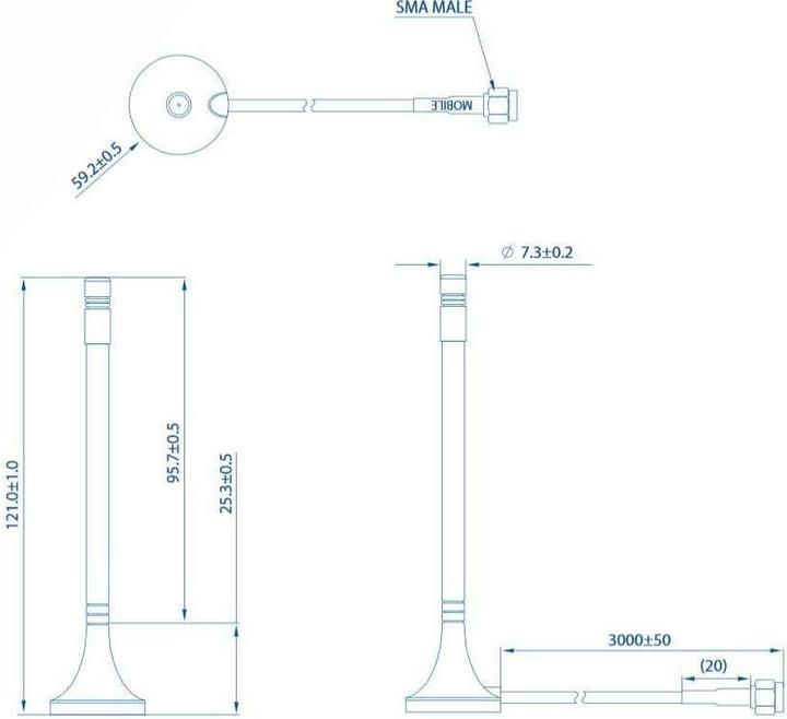 Immagine prodotto Teltonika PR1KS210 - Antenna radio mobile magnetica SMA (3G, GSM)