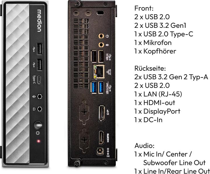 Actual product image HP MEDION S20 (MD35428) i5-12400T 16GB/512GB SSD Win11 (Intel Core i5-12400T, 16 GB, 512 GB)