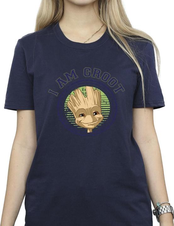 Actual product image Guardians of the Galaxy Womens/Ladies Groot Varsity Cotton Boyfriend T-Shirt (XXL)