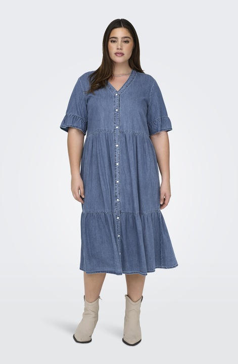 Image du produit Only Coupe décontractée Col en V Manches cloches Robe courte en jean (44)