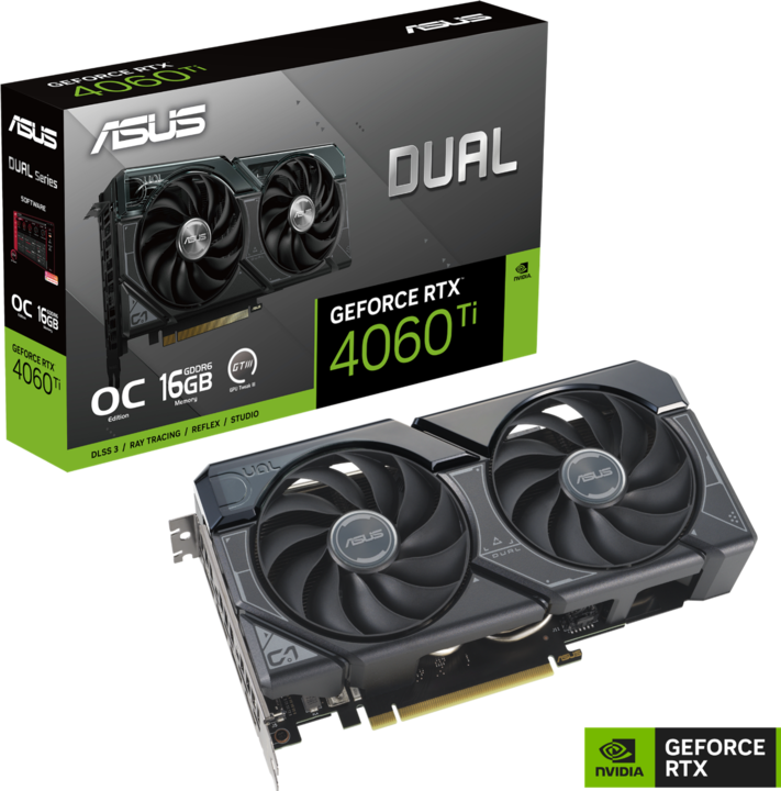 Image du produit ASUS Carte graphique Dual GeForce RTX 4060 Ti OC 16G - 16 Go GDDR6, 1x HDMI, 3x DP (16 Go)