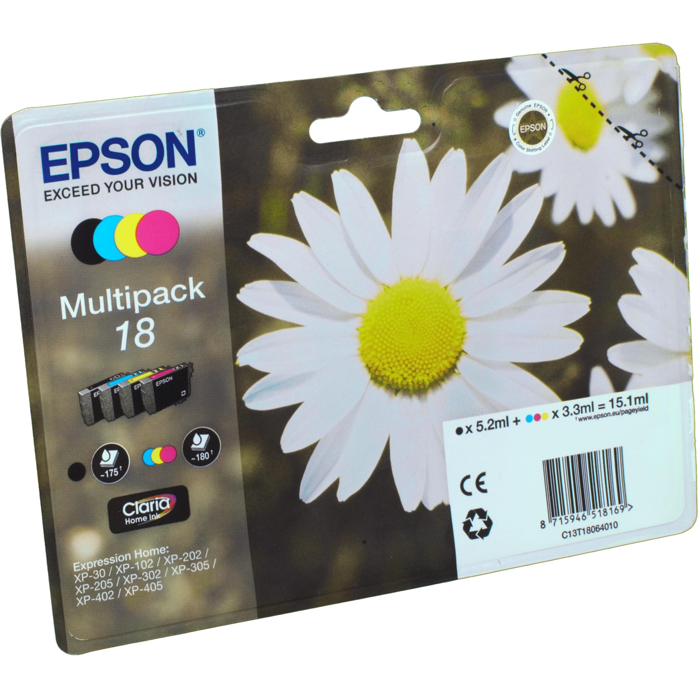Epson, Druckerpatrone, 18 Claria Home Multipack (M, BK, C, Y)