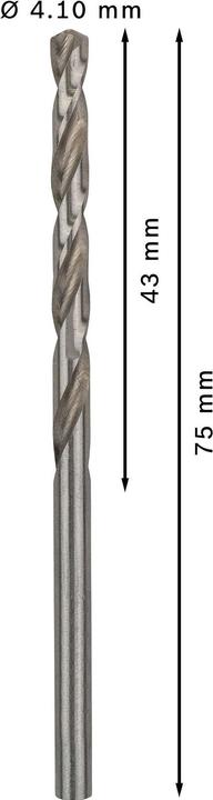 Actual product image Bosch Professional Zubehör PRO Metal HSS-G twist drill, 4.1 x 43 x 75 mm (4.1 mm)