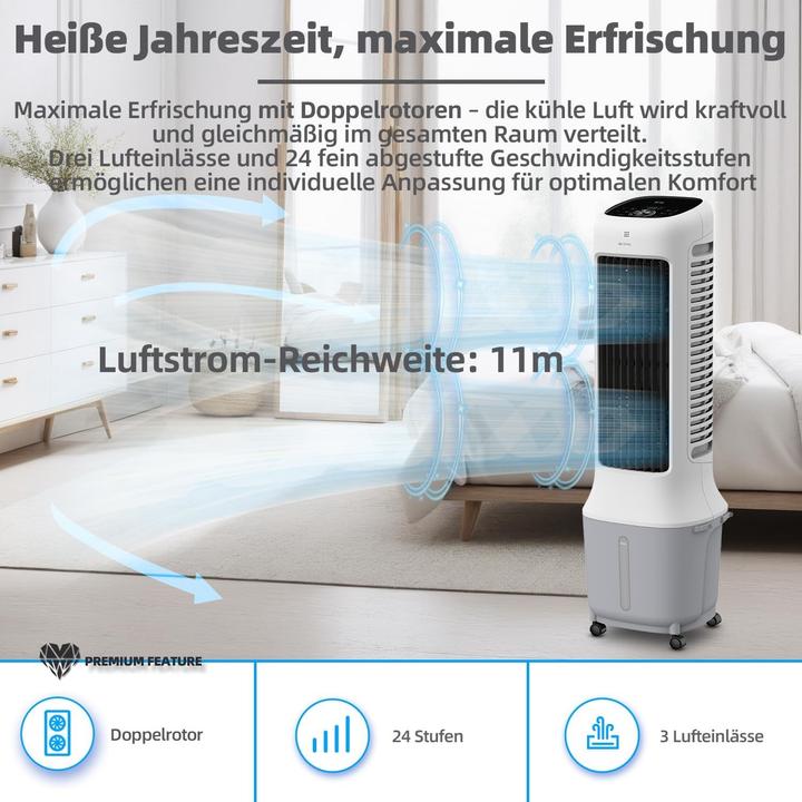 Produktbild Be Cool BC10ACP2501W Silent Luftkühler 10 Liter Tank, 24 Windstufen