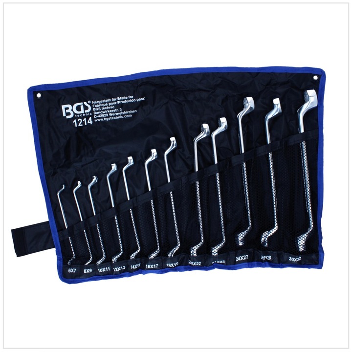 Actual product image BGS Set di 12 Chiavi a doppio anello, a gomito SW 6 x 7 - 30 x 32 mm ( 1214 ) (30 mm, 18 mm, 11 mm, 12 mm, 20 mm, 19 mm, 27 mm, 15 mm, 13 mm, 25 mm, 6 mm, 21 mm, 7 mm, 14 mm, 8 mm, 10 mm, 23 mm, 22 mm, 17 mm, 28 mm, 9 mm, 16 mm, 24 mm, 26 mm, 29 mm)