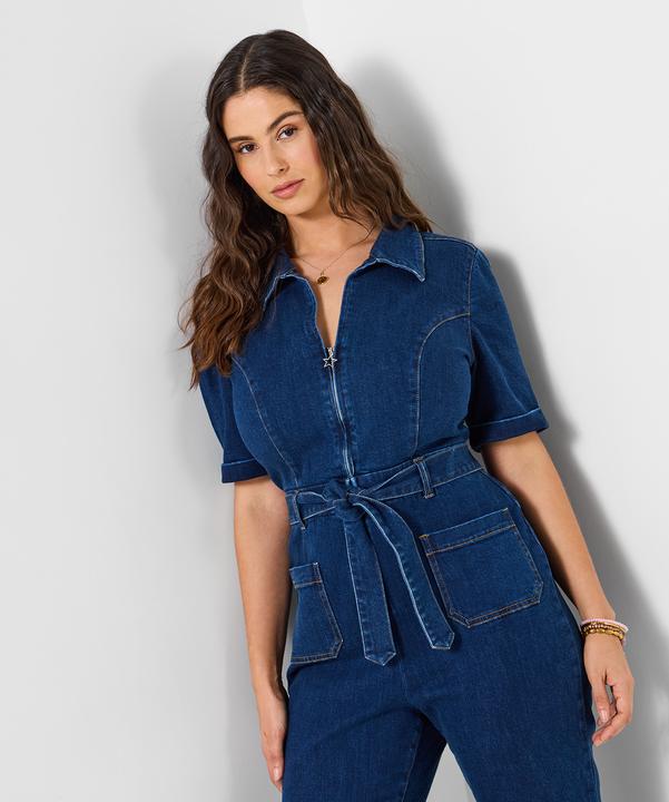 Produktbild Joe Browns Retro-inspired Zip Front Bootcut Denim Jumpsuit (52)