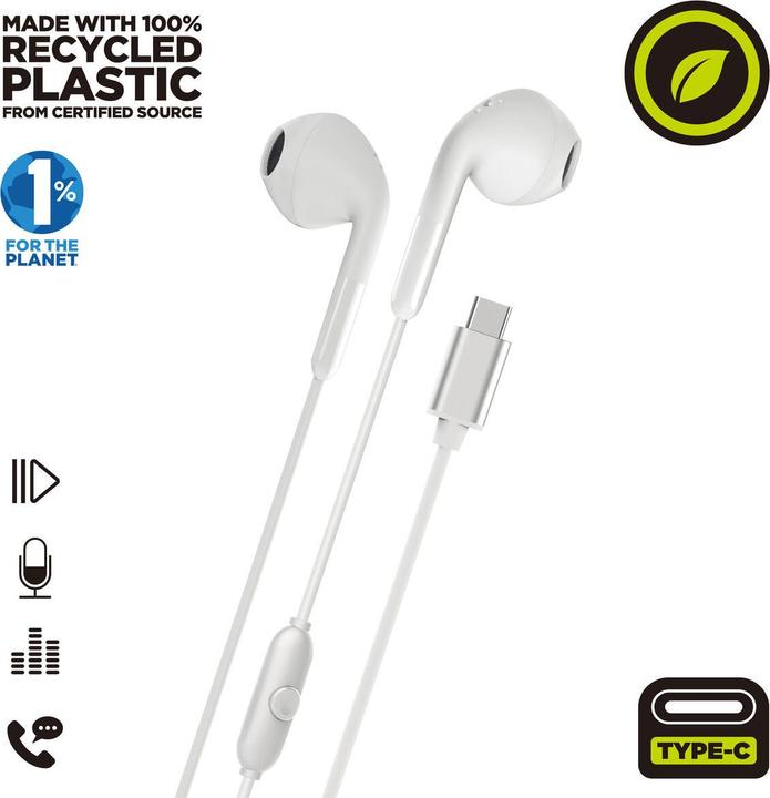 Actual product image Muvit Kopfhörer for Change E58 Weiss (NC, Cable, Wireless)