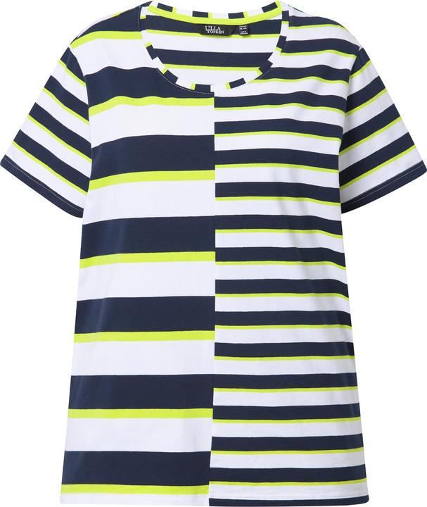 Produktbild Ulla Popken T-Shirt, Streifenmix, Relaxed, Rundhals, Halbarm (62)