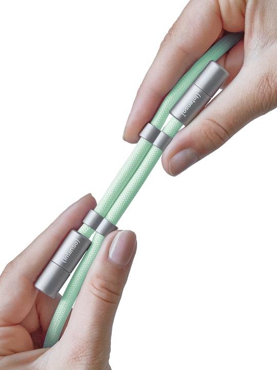 Image du produit Intenso Handykette als Lade- + Datenkabel USB-C bis 1,65m grün (1.65 m, USB 2.0, 60 W)