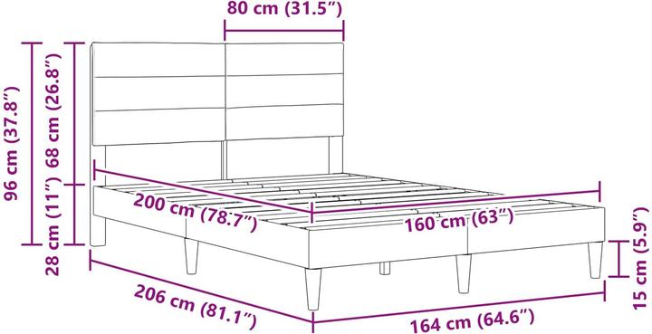 Image du produit vidaXL Bettgestell (160 x 200 cm)