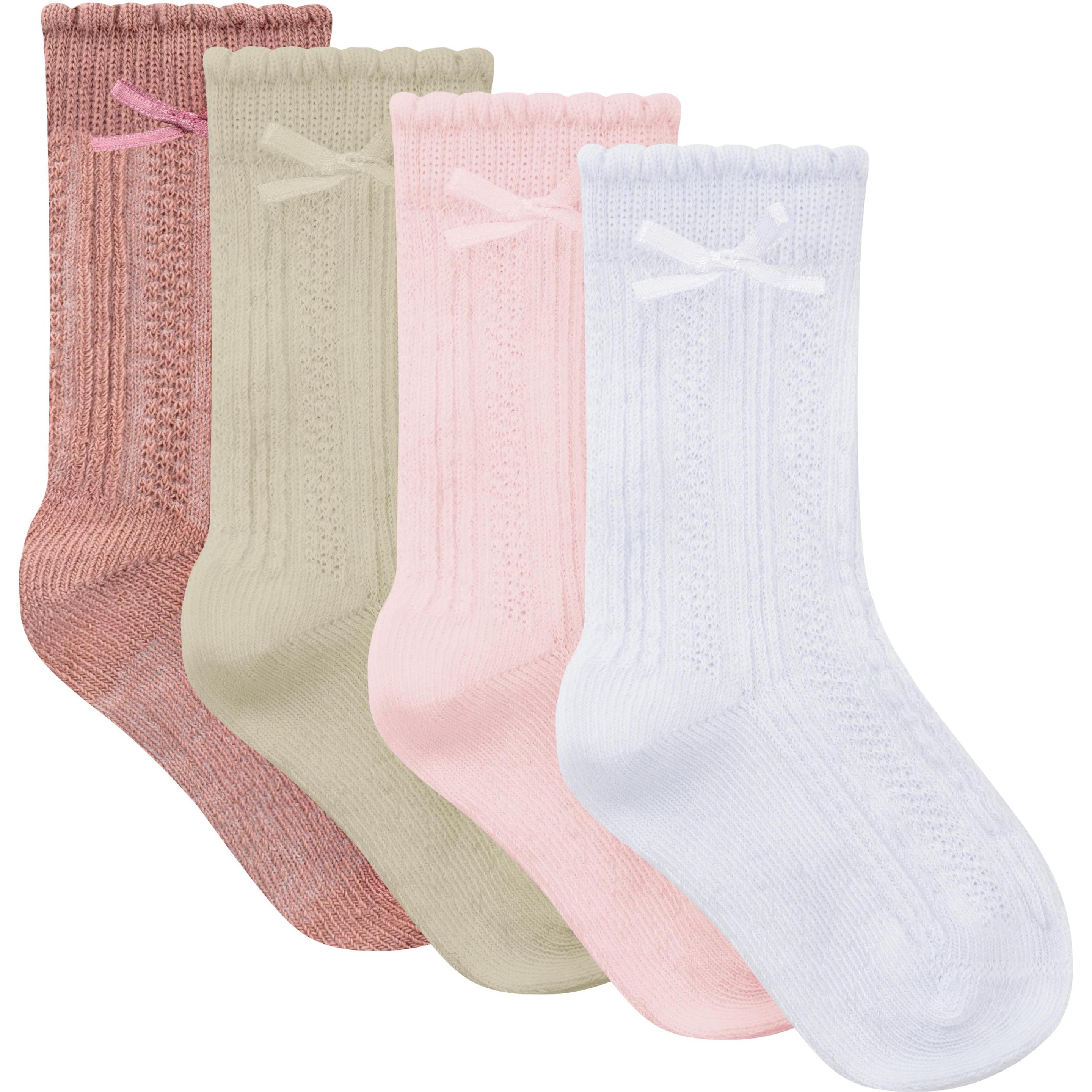 Normani, Unisex, Socken, 4 Paar Kindersocken mit Schleife - 9591, Mehrfarbig, (4er Pack, 23 - 26)