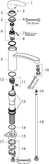 Produktbild hansgrohe Focus M41 Einhebel-Küchenarmatur 160, 1 Strahlart