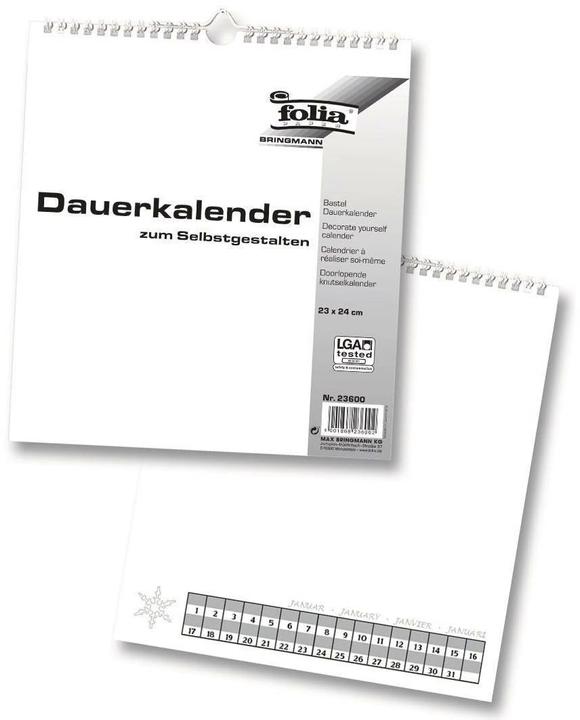 Image du produit Folia Calendrier permanent blanc (Spécial, Non contraignant, Allemand)