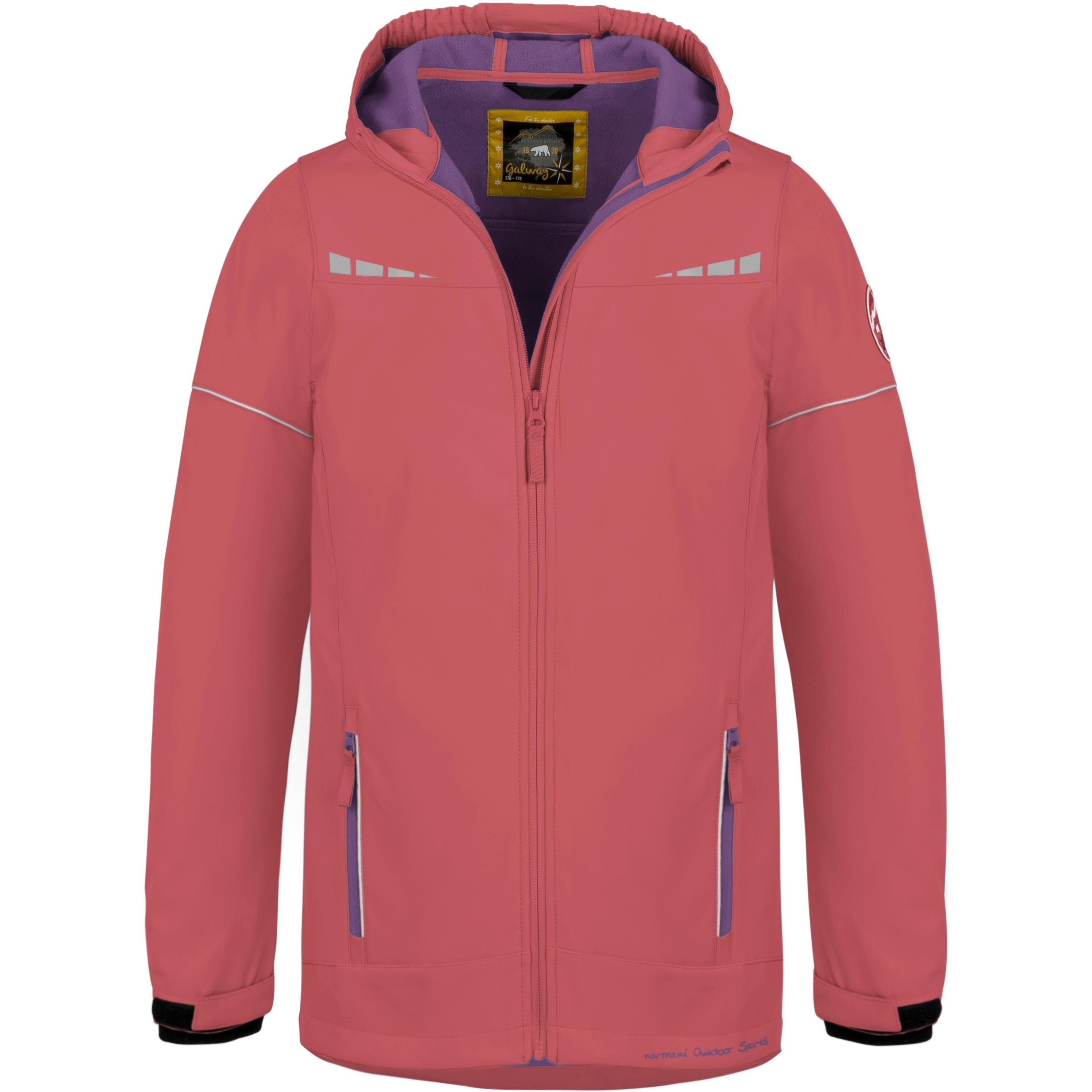 Thumbnail - Normani, Unisex, Jacke, Kinder Softshelljacke Galway (134, 140), Rosa, 140, 134