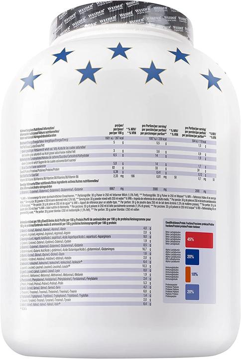 Nährwerte und Zutaten Weider Premium Whey Protein (Schokolade, Nougat, 1 Stk., 2300 g)