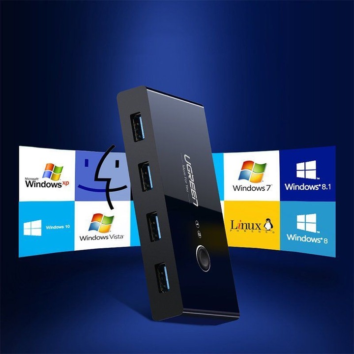 Produktbild Ugreen Sharing Switch Box 30768B, USB 3.0