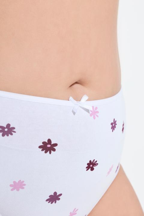 Produktbild Ulla Popken Midislips, 5er-Pack, Blumen / einfarbig (46, 48)