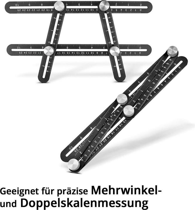 Produktbild Stahlwerk Lineal Set mit Multiwinkel-Messlineal, Dreikant-Lineal, Winkeldreieck (30 cm)