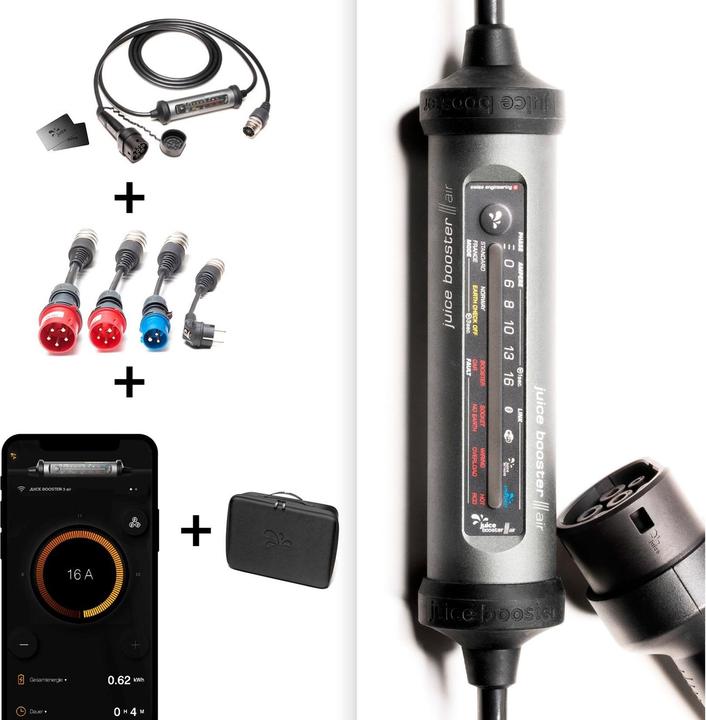 Actual product image Juice Technology Juice Booster 3 air EU Traveller Set (Type 2, 11 kW, 16 A, CEE 7/7, CEE 32, CEE 16)