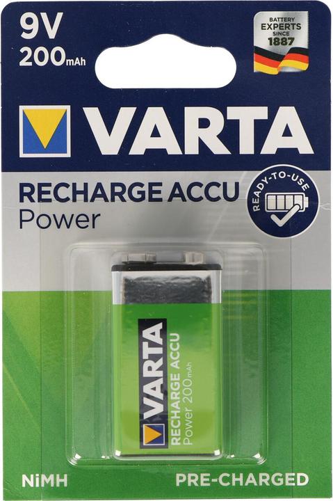 Actual product image Varta Recharge Accu Power (1 pcs., 9V Block, 200 mAh)