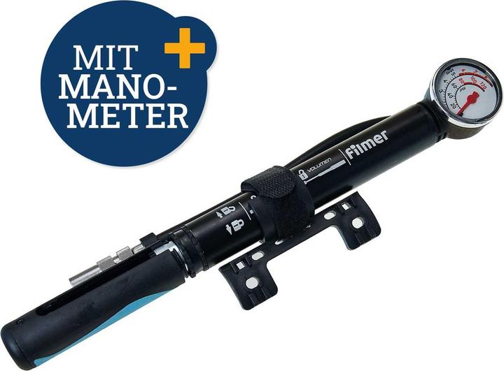 Produktbild Filmer Handluftpumpe Premium 49342, mit Manometer, 8 bar