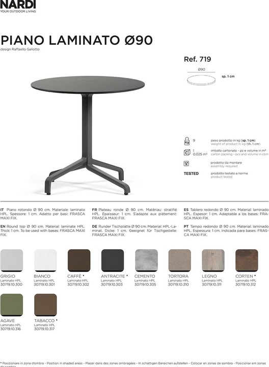 Actual product image Nardi P. LAMINATO DIAM.90 (Ø 90 cm)
