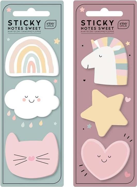 Interdruk Haftmarker Sticky Notes SWEET 3 Motive 75 Blatt 2fach sortiert