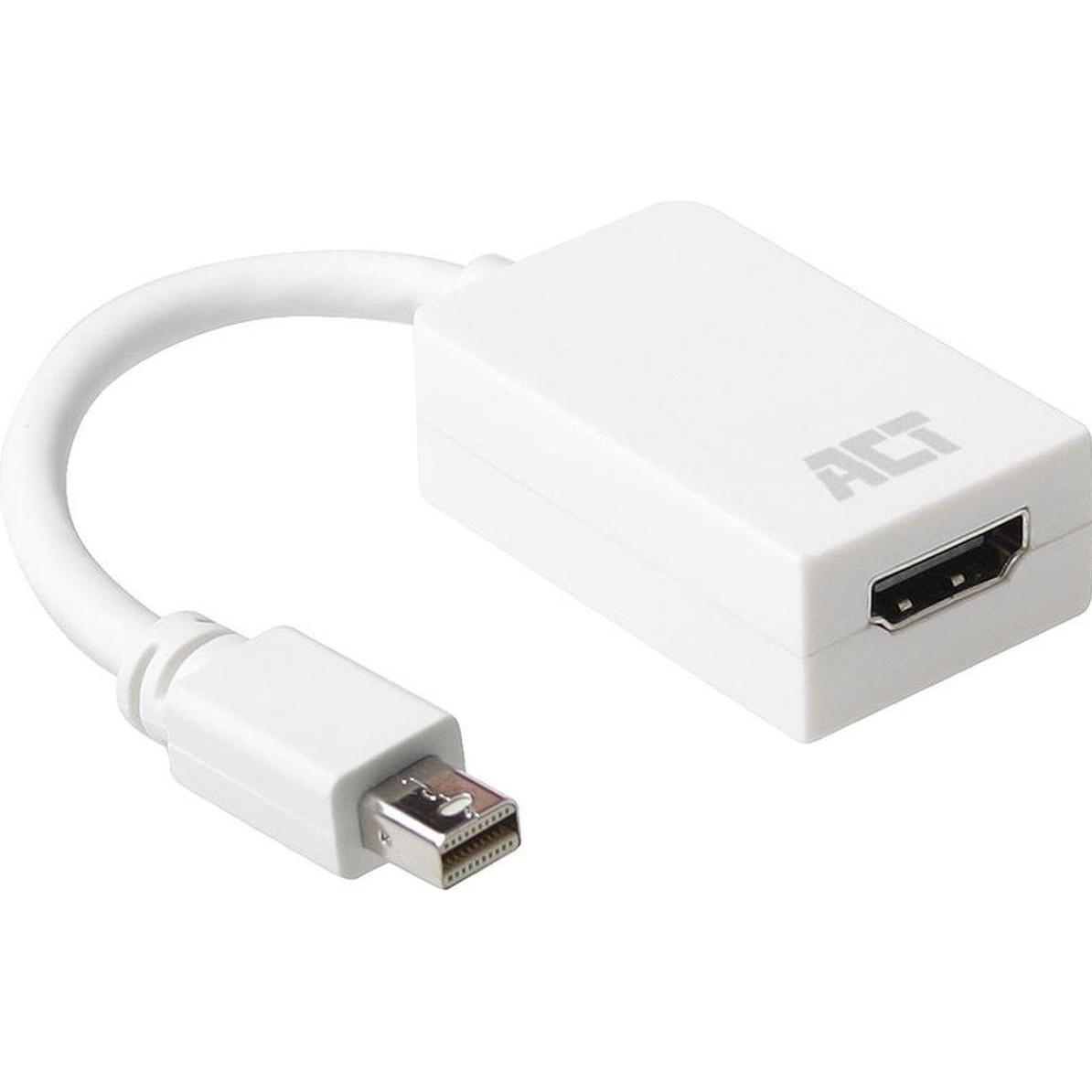 ACT AC7525 Adattatore cavo video 0,15 m Mini DisplayPort HDMI Tipo A (Standard) Bianco (0.15 m), Cavo video