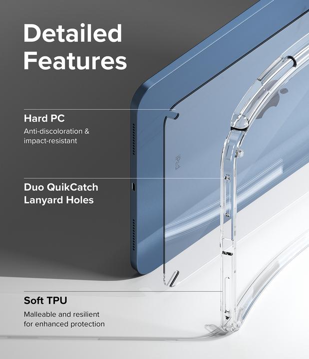 Produktbild Ringke Case for iPad 10th 2022 FUSION COMBO w OUTSTANDING* CLEAR (LIGHT GRAY 1P) (Apple iPad 2022 (10. Gen))