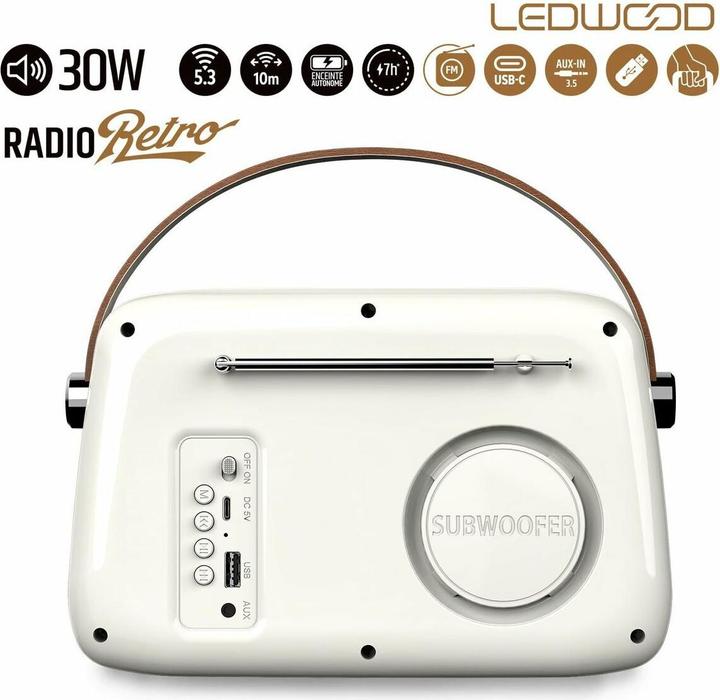 Produktbild Ledwood Transistor-Radio ALMA BLANCO Weiss 30 W (FM)