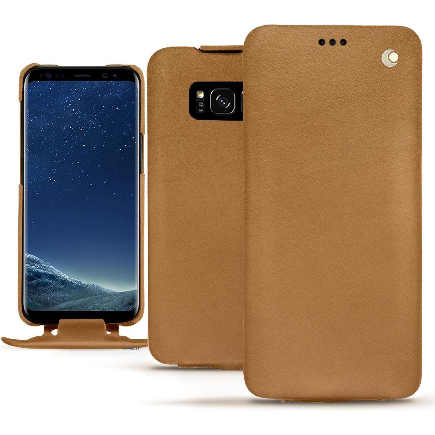 Noreve Lederschutzhülle vertikal (Samsung Galaxy S8), Smartphone Hülle, Braun