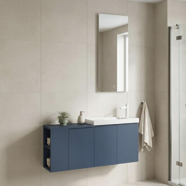 Produktbild Homitis Perla 110 Bathroom Cabinet With Sink & Mirror Set (2 Pieces)